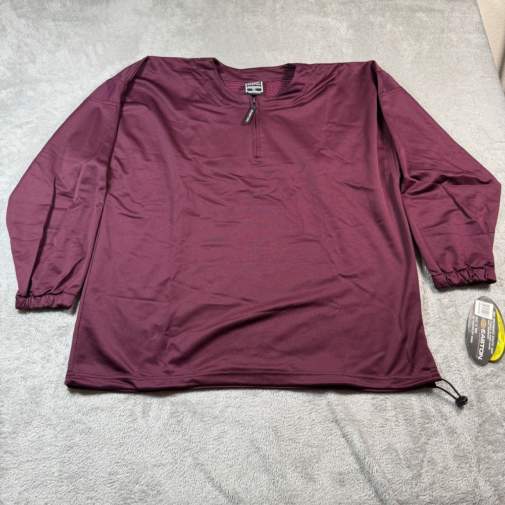 Easton Pullover Jacket Mens XL Purple Long Sleeve 1/4 Zip Baseball Training